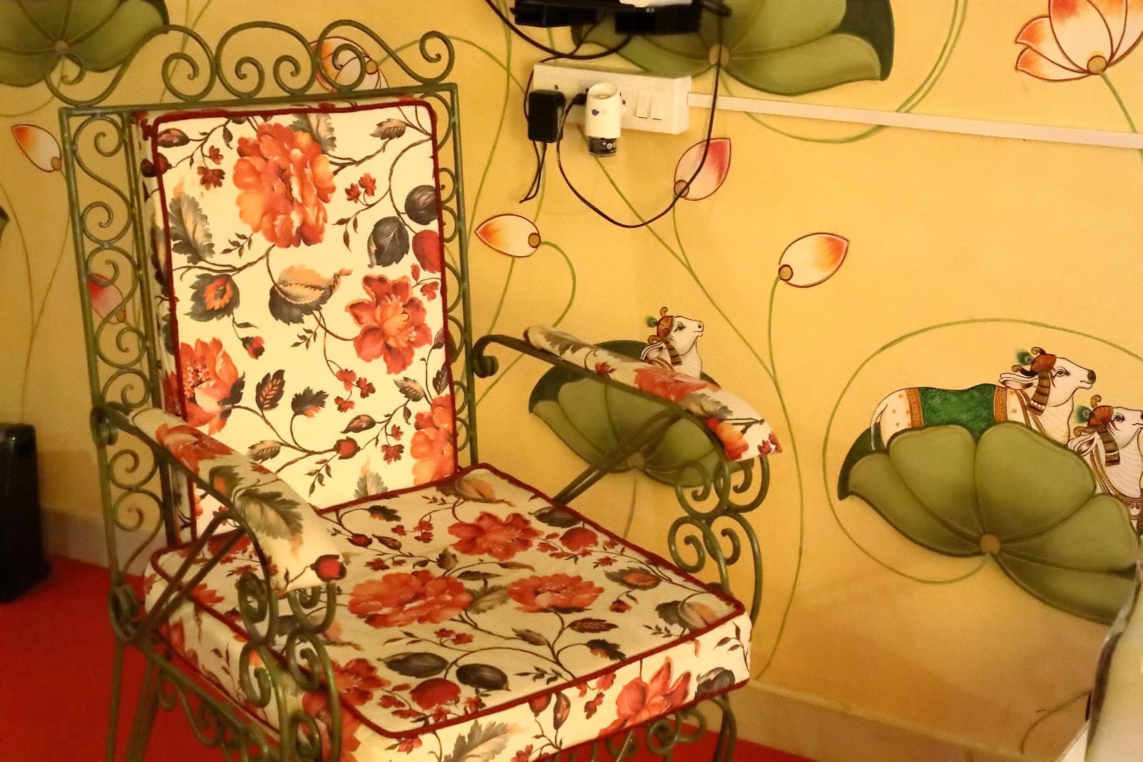 Painted walls and armchair in Suite 202