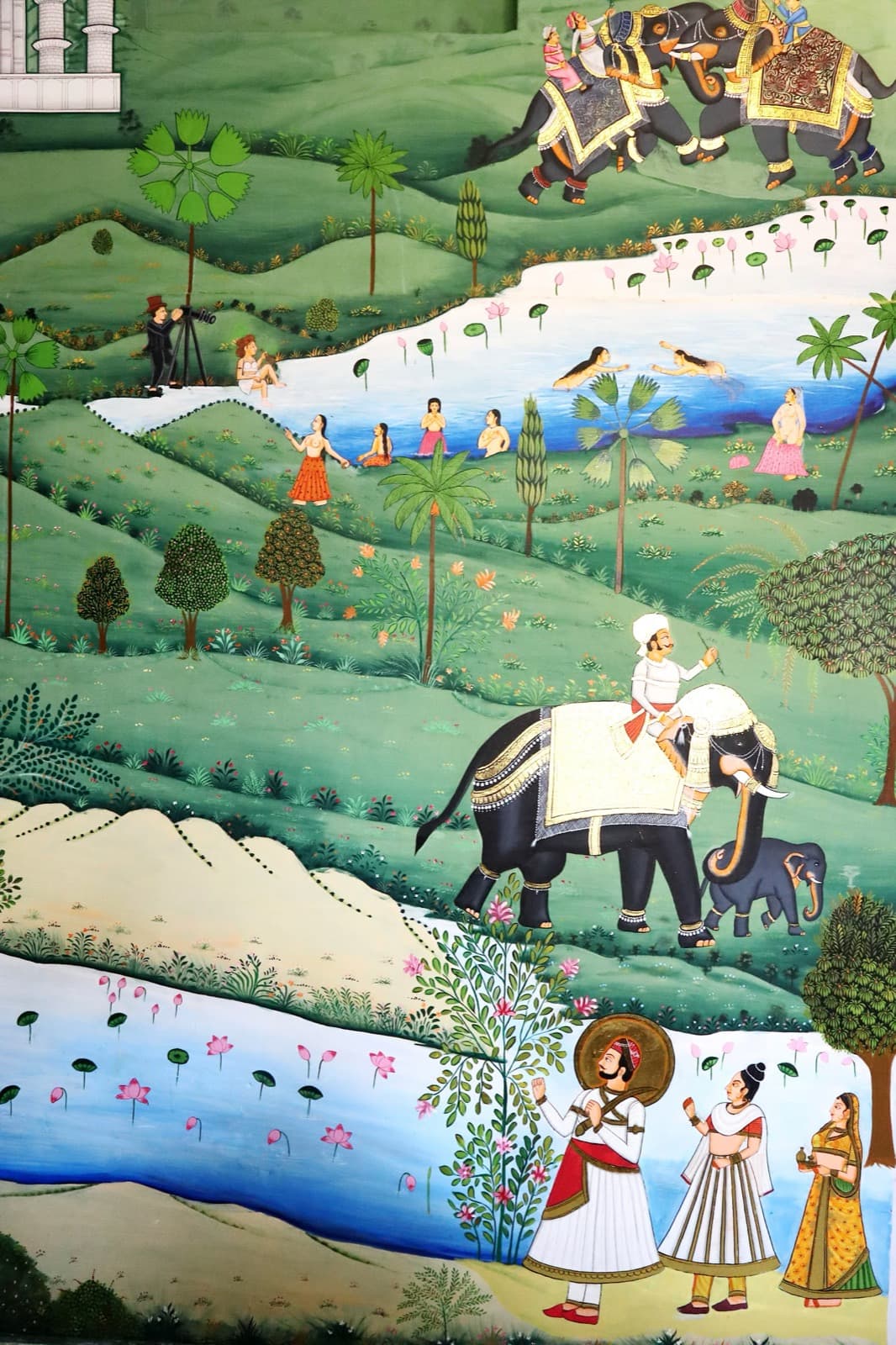 Elephant procession mural in Suite 301